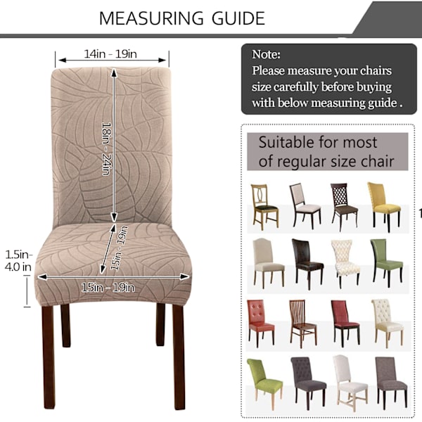 Jacquard matstolar för matsal, köksstolar överdrag sätesöverdrag för
