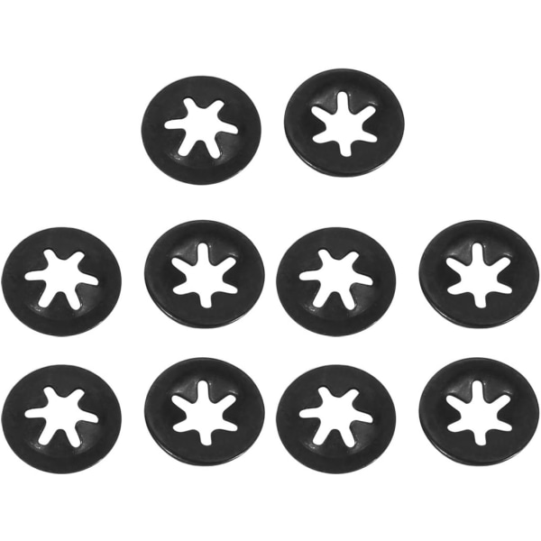 M3 x 9mm låseskive intern låseskive stjernetand sort 100stk