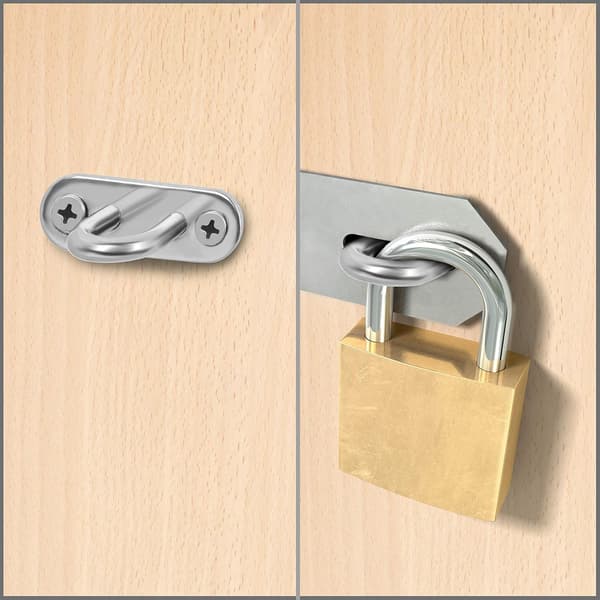 Rustfrit Øjeplade i Rustfrit Stål M5 (8 stk.) - Aflang Metal Krog U-formet Væg- og Loftsmontering (45 x 15 mm)