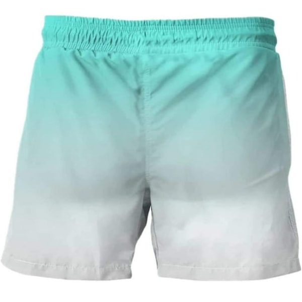 Badbyxor för män, Slim Swimming Shorts Printing Pockets Quick Dry Swimsuit S