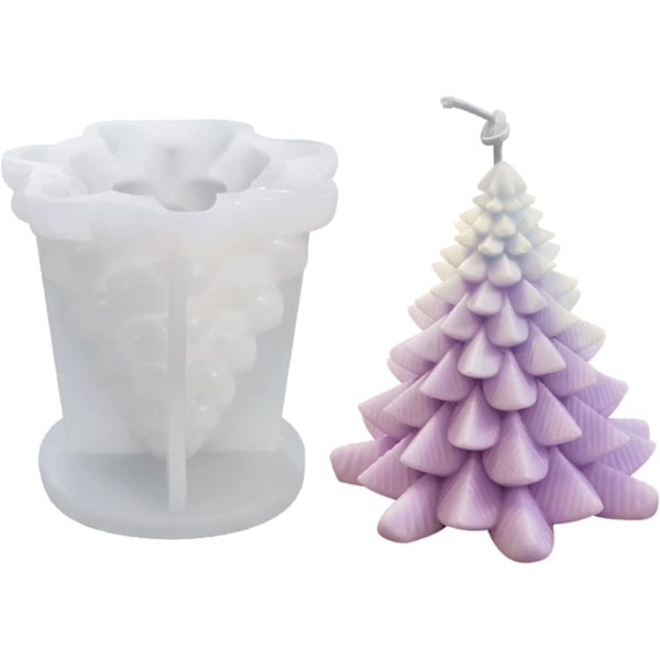 Julelysforme, 3D Juletræ Silikonform til Lysfremstilling, DIY Håndværk, Duftlys