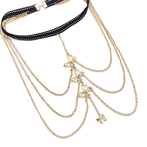 Orm Ben Kedja Lår Kedja Guld Orm Hänge Boho Kroppskedja