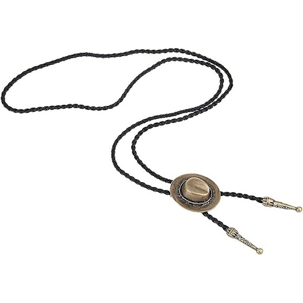 Western Hat Sort Bolo Tie til Mænd og Kvinder, Native American Læder Bolo T
