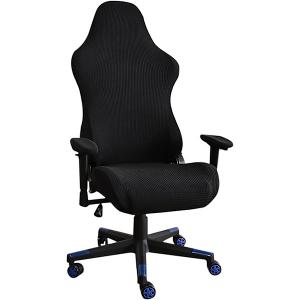 Gamingstol Betræk Sort Stræk Kontorstol Betræk til Computer Gaming Desk Racing (Sort)