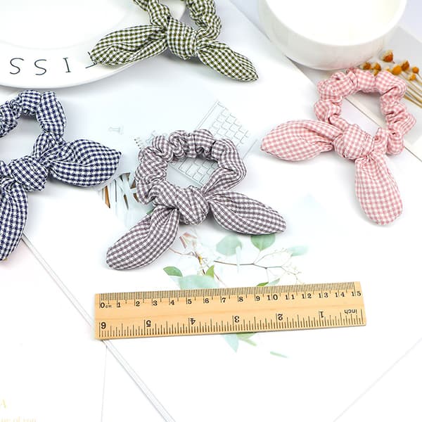 Flicka Kaninöron Scrunchies Hårband Rep Elastisk Slips Ponytail, set om