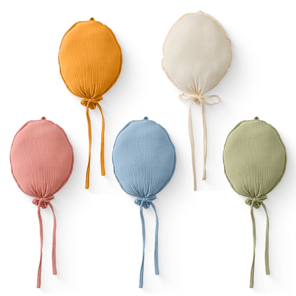 Stoffballonger for veggdekorasjon - 5 stykker