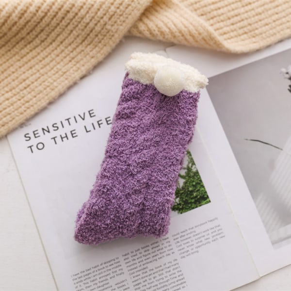 6 par fluffy sokker til kvinder, hyggelig tyk vinter varm blød fleece Comfy Fuz