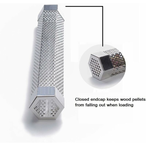 12'' Premium Pellet Smoker Hexagonal Rostfritt Stål Rör BBQ Rökgenerator