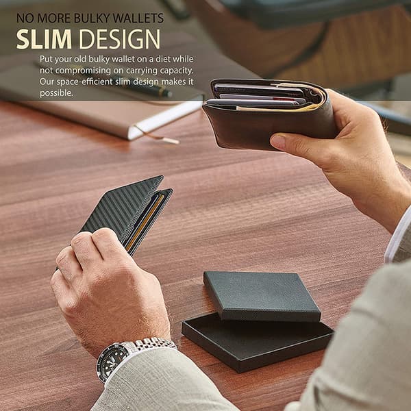 Herr Plånbok med Pengaclips RFID-Blockering Bifold Kreditkortshållare