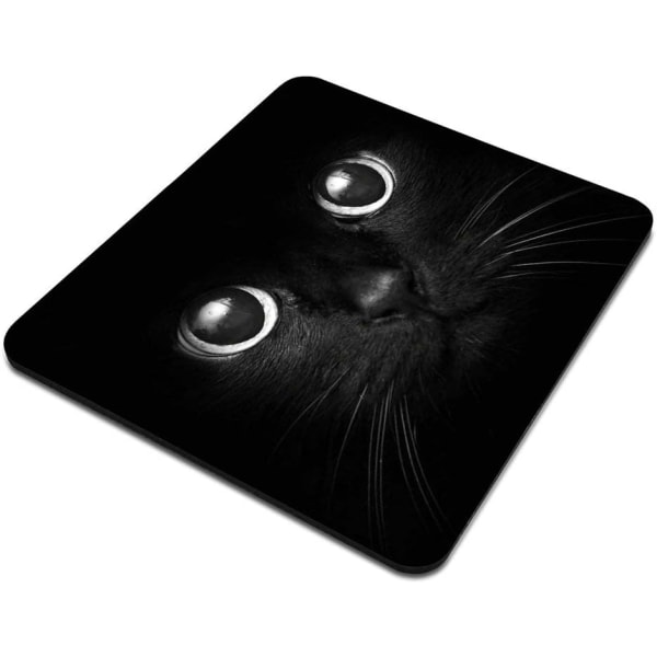 Black Cat Gaming Mouse Pad Custom, Black Cat med White Eye Looki