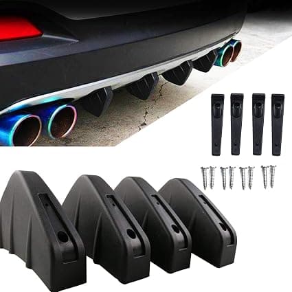 4 stk. bagspoiler vinge læbe diffuser haj kofanger spoiler bagspoiler chassis