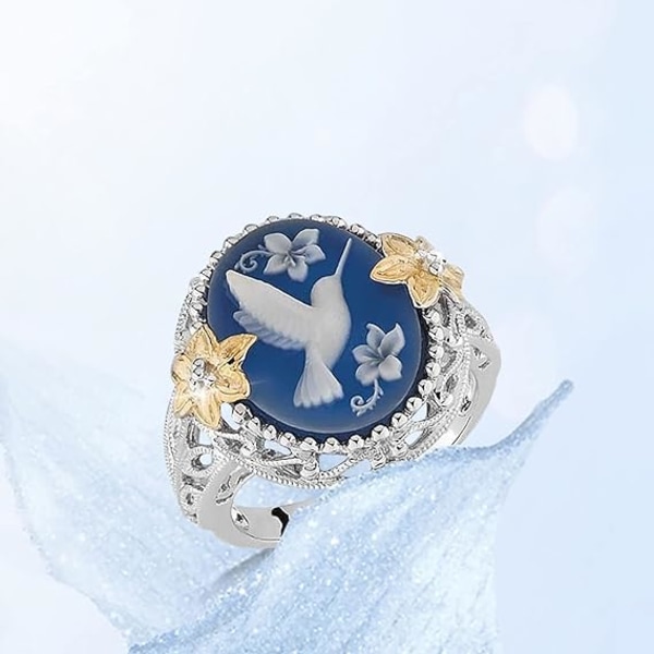 Kolibrisring, Vintage Ring, Diamantring, Gavesring, Påfugl