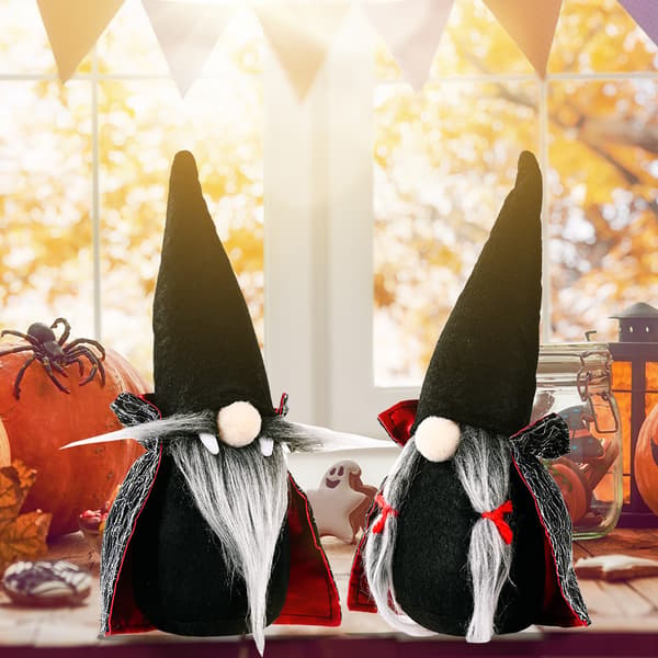 Häx Halloween Gnomes Dekorationer, 2Pack Handgjorda Tomte Svenska Gnome Scan