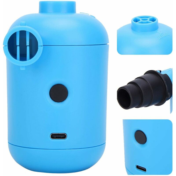 Elektrisk uppblåsbar pump, elektrisk pump luftpump för simbassäng uppblåsbara, elektrisk båtpump för hem uppblåsbar säng soffa elektrisk luftpump 6.5X6X9.5C