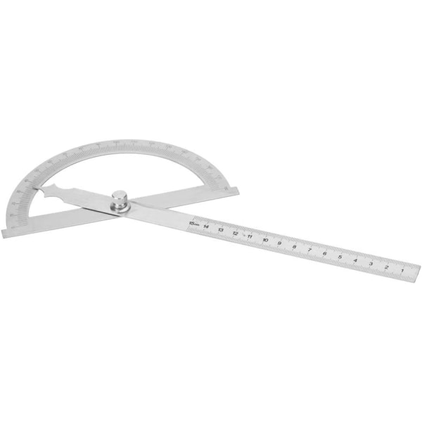 Vinkelmåler 0-180 grader, rustfrit stål rundhoved vinkelmåler goniometer,
