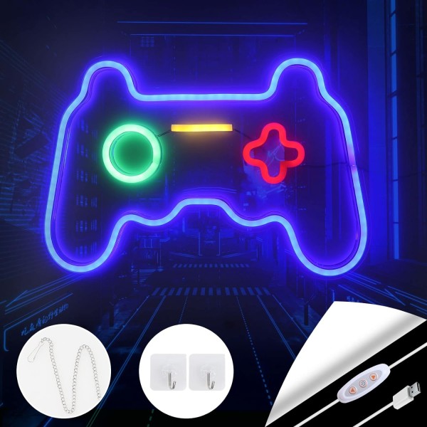 Gamer neon light logotyp (16 x 11 tum) gamepad neon light för  spelrumsinredning adbf | Fyndiq