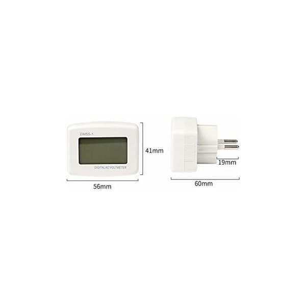220V Blå Baggrundsbelyst Digital LCD Voltmeter Panel Spændingstester EU Stik DM55