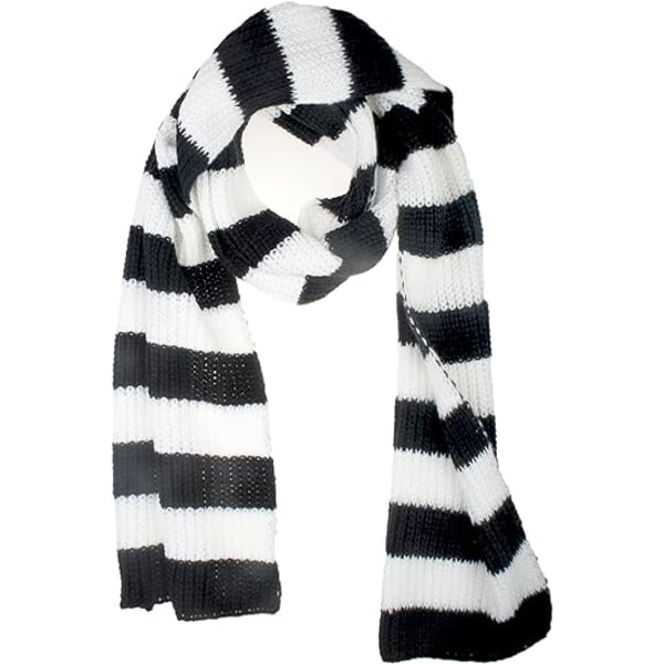 Høst Vinter svart og hvitt striper Ultra Soft Knit Striped Scarf for Women