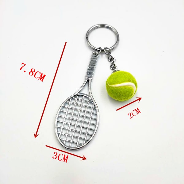 Tennisracket todelt nøkkelringsett