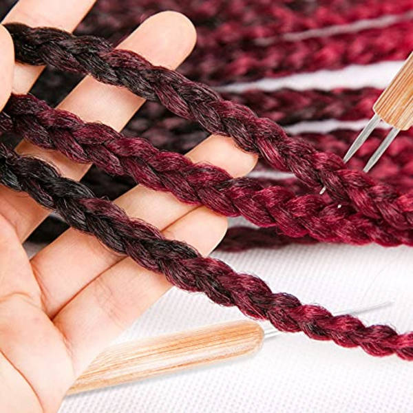 6 kappaletta Dreadlock-virkkuukoukkua 0,5 mm 0,75 mm Hiusten Dreadlock-neula