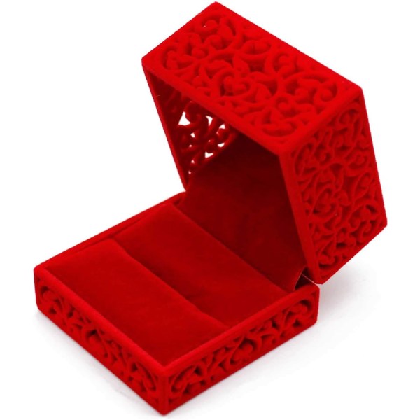 Ring Box Hollow Square Velvet Gift Ring Gift Box