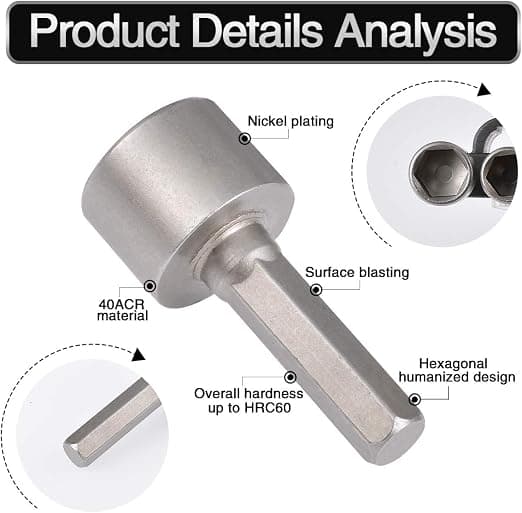 5mm-12mm sekskantmutterdriver kraftige borbits metrisk hylseadapter solid sokkel