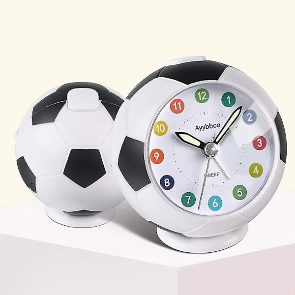 Barnklocka pojkar flickor, väckarklockor analoga barn fotboll analog väckarklocka