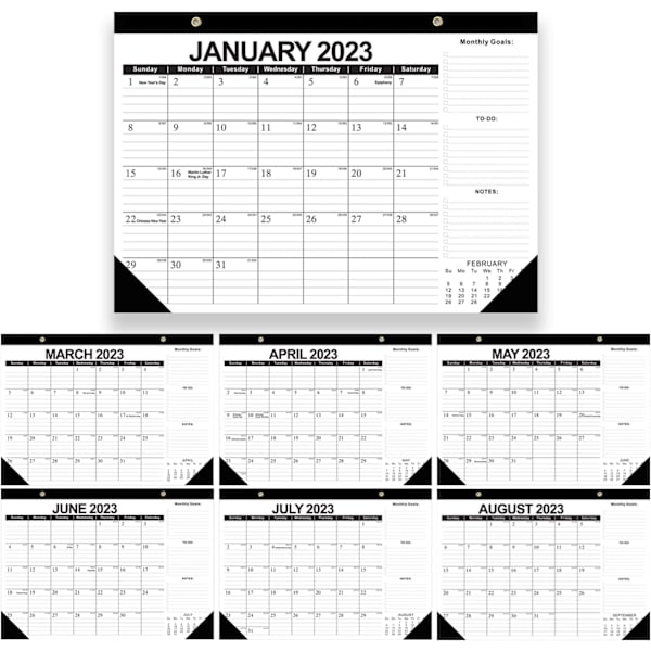 2023-2024 Työpöytäkalenteri, 18 kuukauden työpöytäkalenteri/seinäkalenteriyhdistelmä, 17\" x 12\"