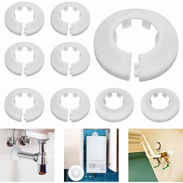 Patterin peitelevy letkulle, patterin lämmitykseen, putkistoon, lattiaan, seinään, reikäkoteloon, 16mm/20mm/25mm, 24 kpl (valkoinen)
