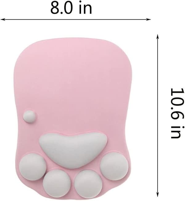 3D katteklo silikone musemåtte silikone håndledsstøtte, pink