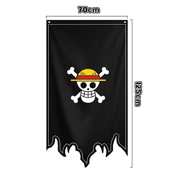 4-delad banner Anime Flag Luffy Pirate Legion Banner Väggdekor Pojkar Sovrum
