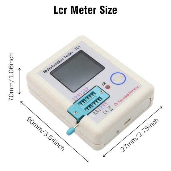 TC1 Transistor Tester RUIZHI LCR-T7 Transistormätare ESR-mätare Multifunktionell testare TFT LCR Transistor Tester Multifunktionell Transistor Tester för Di