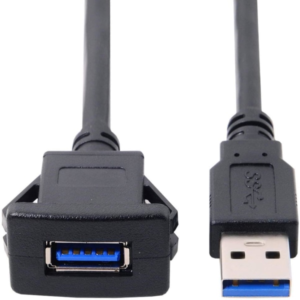 Vanntett USB 3.0 hjelpekabel for dashbord 1 m