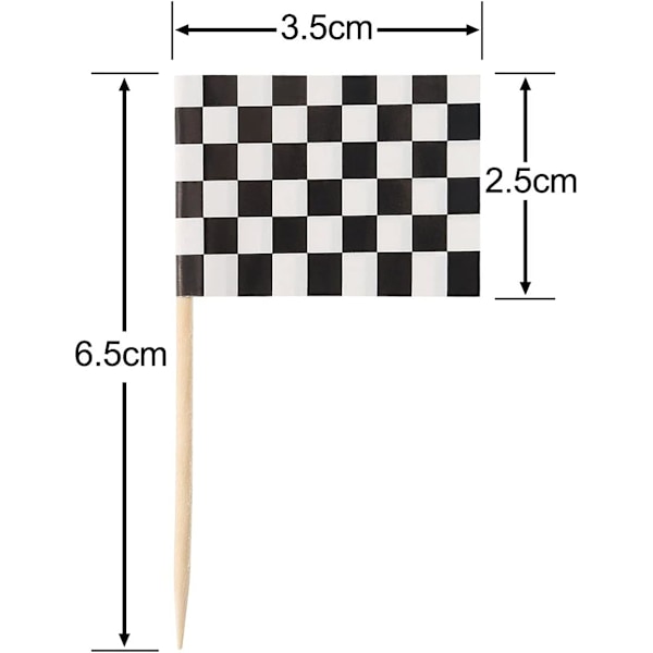 50 stycken Rutig Racing Flagga Tandpetare Flagga Party Cake Toppers för Tårta Middag Dekorationer