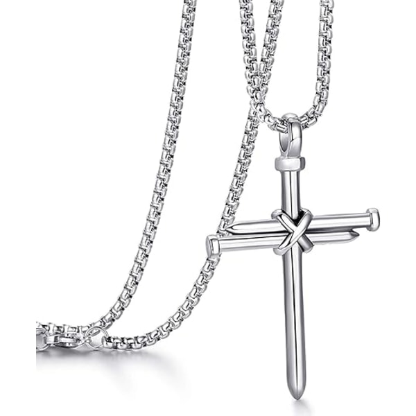 Cross Halsband för män Korshänge STYRKA Bibelvers Stainle
