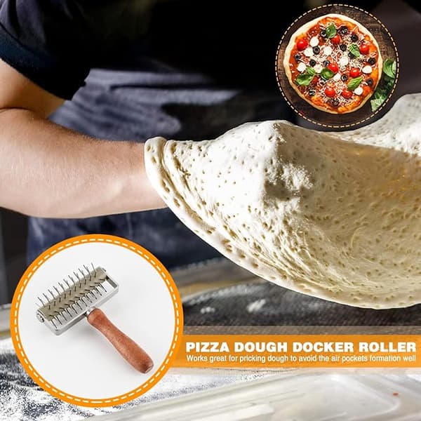 Rustfritt stål deigrulle, tidsbesparende pizzabakkerulle Docker
