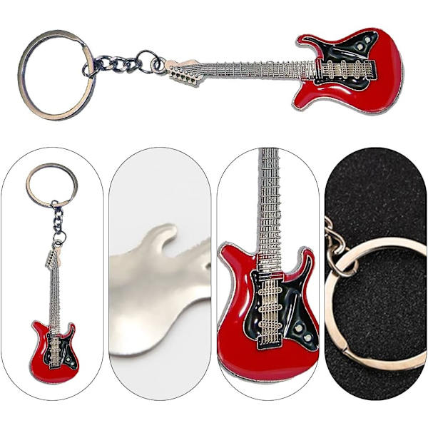 Gitar Nøkkelring, Metall Nøkkelring, Rock Nøkkelring, Elektrisk Gitar, Musikk Instrument, Nøkkelring, Nøkkelanheng, Musikk Anheng for Gavedekorasjon, Rød