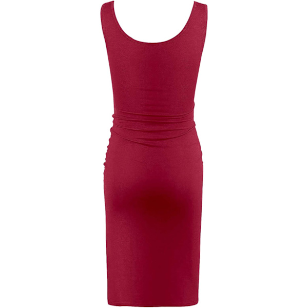 Sommarklänning utan ärm för gravida kvinnor, graviditetstank, rund halsringning, mammakläder, casual bodycon-kläder XL