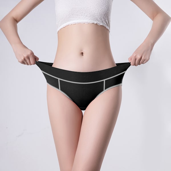 Kvinder Bomuld Stretch Trusser Komfortable Mid Waist Briefs Kvinder Åndbar