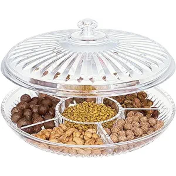 Hushållsfrukt snacksbricka set bricka transparent fruktlåda