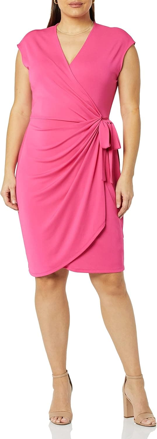 Kvinde Klassisk Cap Sleeve Wrap Kjole L