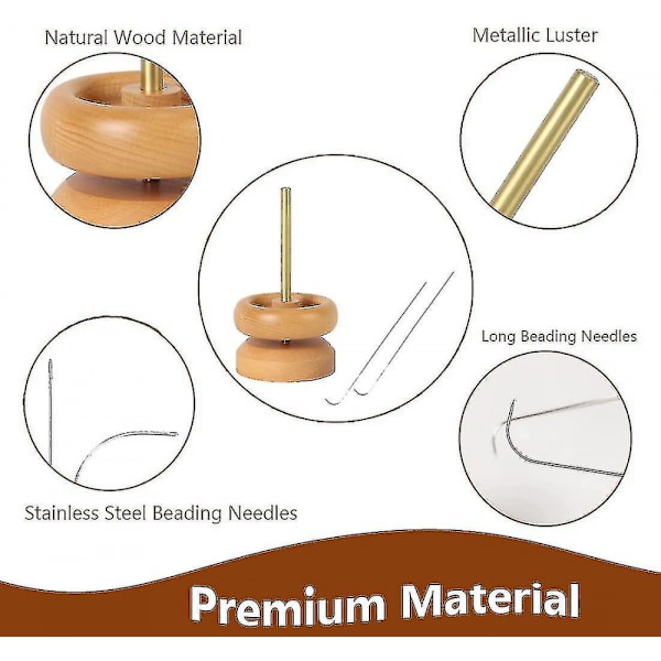 Helmenpyörittäjä Korujen Valmistukseen Puinen DIY Helmi Kulho Pyörittäjäpidike