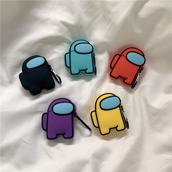 Among Us Airpod-kotelo, söpö Airpods 2 & 1 -kotelon suojus pitkällä lanyardin avaimenperällä