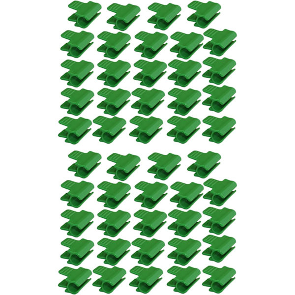 48 Pak Haveclips til Havevandingslange, Skurfilm Tilbehør, 11mm Ydre Diameter, Plantepinde, Drivhus Plastikclips, Grøn