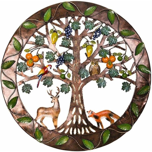 Wooden Tree Of Life Väggdekor Livets träd Väggkonst -, Metal Tree Family Si