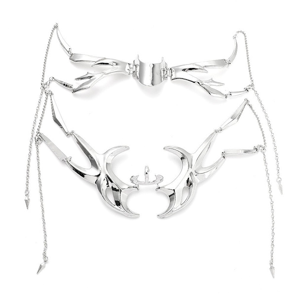 2PCS Punk Mekanisk Maske, Uregelmessig Metall Halvmaske Ansiktsutstyr Ac