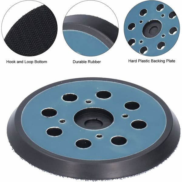 Klett-slibepuder, Quick Install Sander Back Pad til slibemaskiner (2 stk)