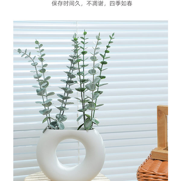 10 Pack Realistiska Eucalyptus Blad - Konstgjorda Blomgrenar (grågrön)