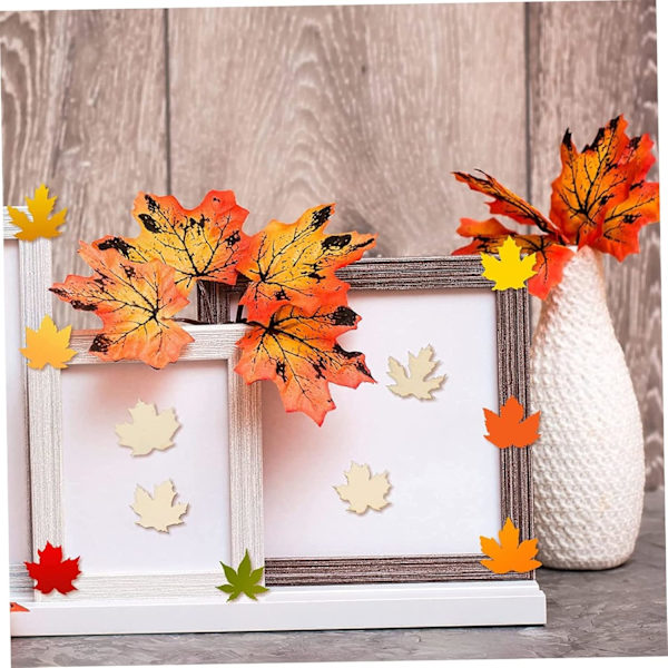Träbitar i lönnlövform, Mini, Oavslutade, Lönnlöv i Trä, Utskärningar för Thanksgiving, Höst, DIY-Dekoration, 1,2 tum, 160 st