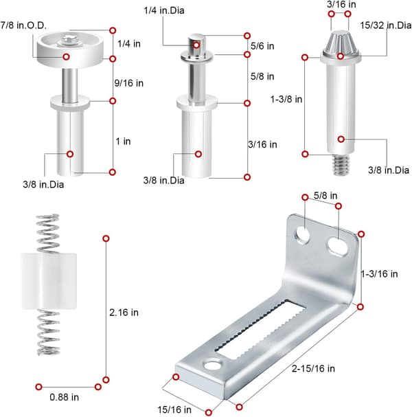 16 Dele Foldedør Hardware Kit, Foldedør Hardware Reservedele Egnet til Foldedøre Skabsdør Reparation